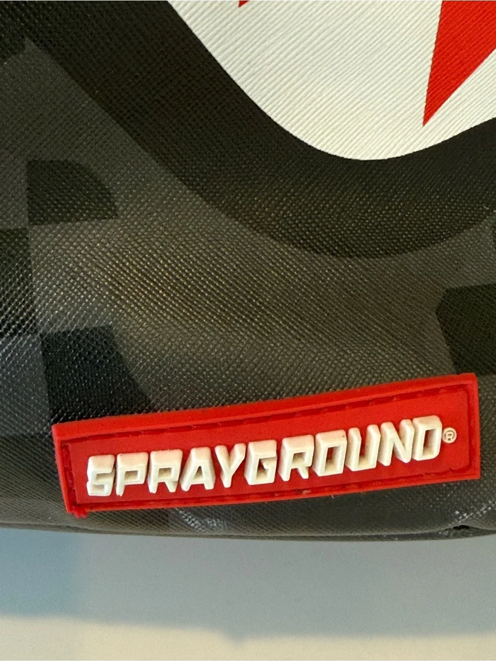 Sprayground Black Gray Red Shark Mouth Backpack